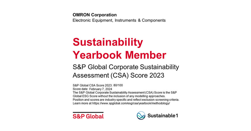 OMRON incluida en el S&P Global Sustainability Yearbook 2024 por cuarto año consecutivo